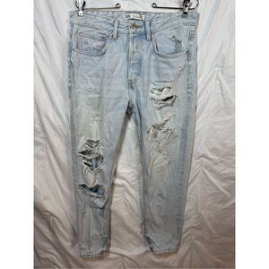 Zara Light Wash Distressed Jeans - Size USA 31